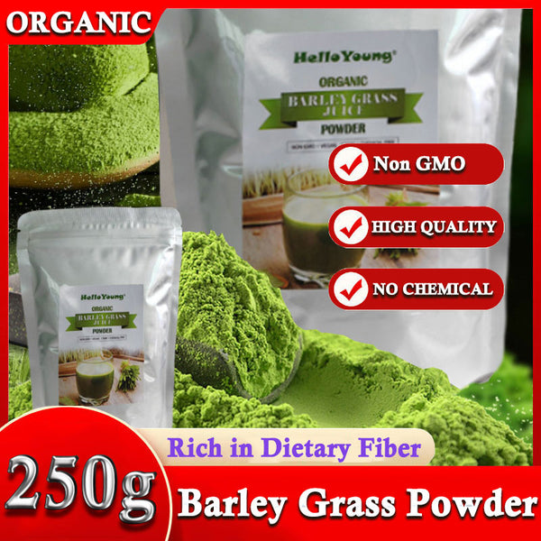 HelloYoung Organic Young Organic Barley Grass Juice 250g for Cell Detox & Cleanse