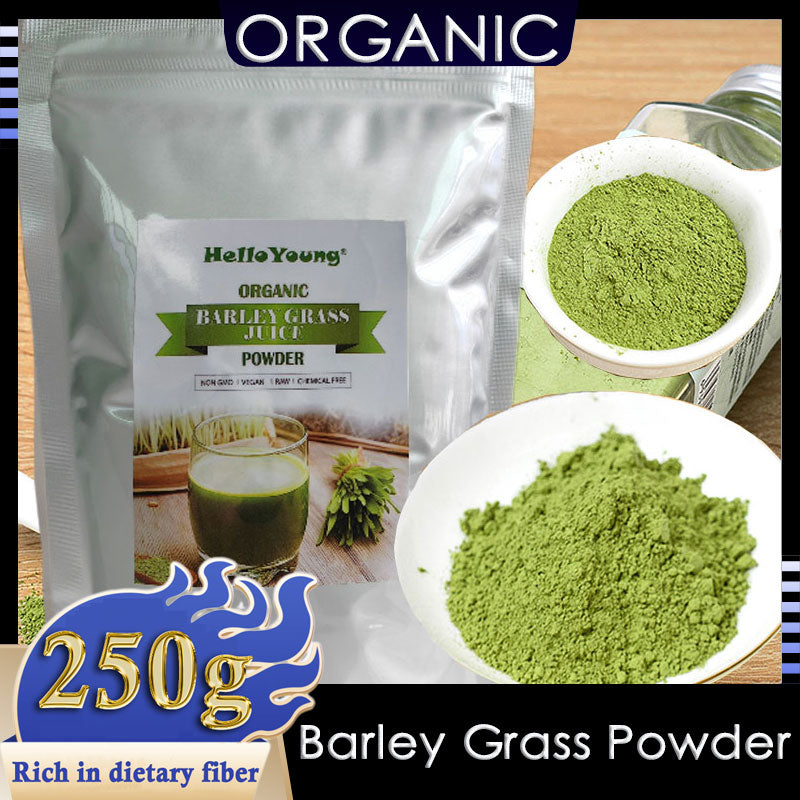 HelloYoung Imported Unsweetened Premium Organic Barley Grass Powder 250g Weight Loss Barley Health Matcha Beverage