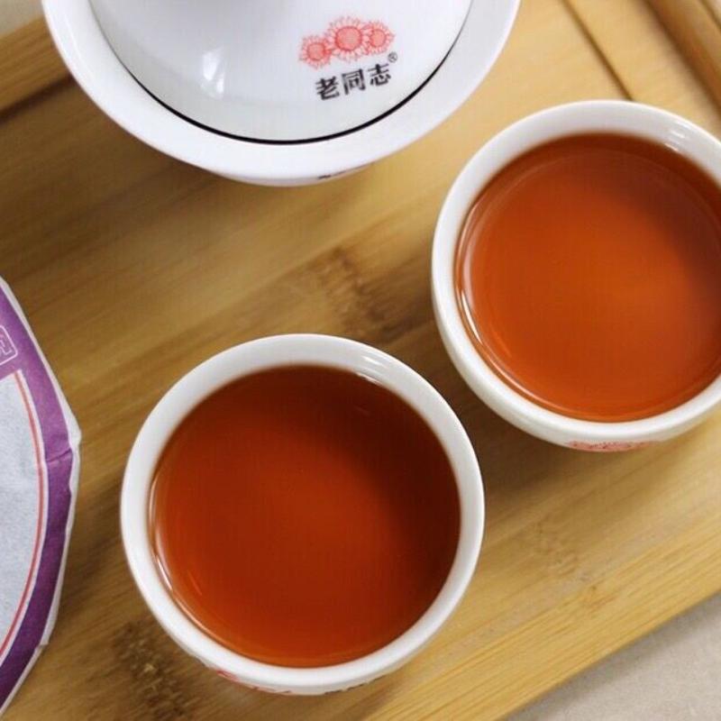 Yunnan Haiwan"Lao Tong Zhi" 908 Menghai Pu Erh Tea Cake 141 Puer Cooked Tea 200g