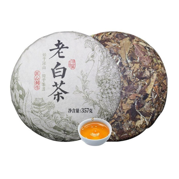 357g 2023 Aged White Tea Pu'er White Tea Fuding Tea Cake Rich Aroma Tea cake 357克 2023年陈年白茶 普洱白茶 福鼎茶饼 香气浓郁茶饼