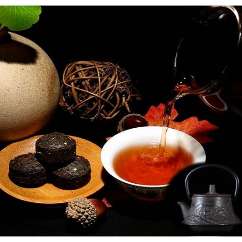 HelloYoungTea Premium Mini Tuo Pu-erh Ripe Tea Sticky Rice Aroma 500g Small Golden Tuo