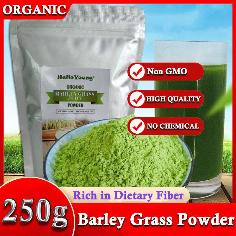HelloYoung Barley grass official store Organic Barley Grass Powder original 250g Pure&Natural I Nutritionally Complete