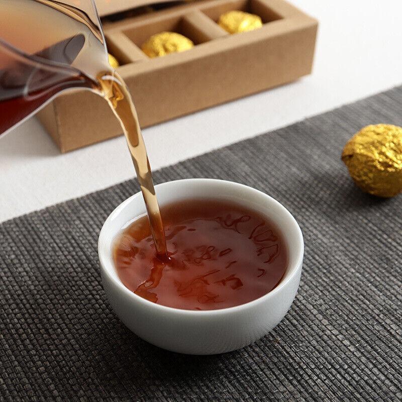 HelloYoungTea Yunnan Pu'er Tea 18pcs (Golden Tin) Menghai Golden Buds Ripe Tea Dragon Pearl