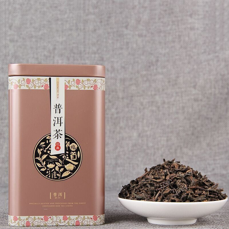 China 100g Black Puer Tea Ripe Pu-erh Red Tea Yunan Canned Green Food Beauty Tea