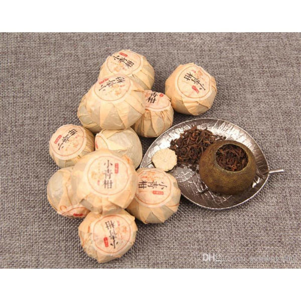 HelloYoungTea Yunnan Organic Ripe Pu-erh Tea Citrus Mini 100g