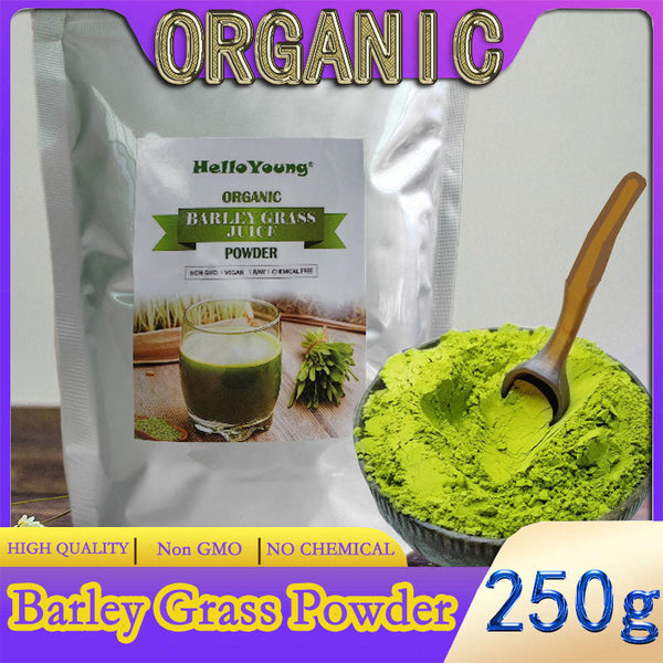 HelloYoung Barley grass official store Organic Barley Grass Powder original 250g Rich in Immune Vitamin, Fibers, Minerals