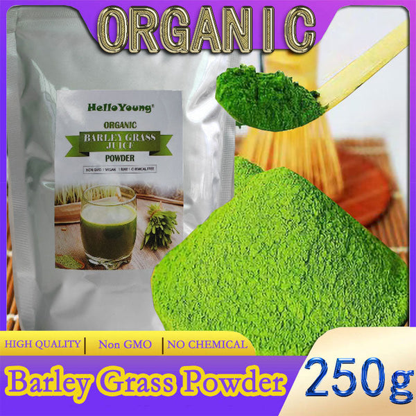 HelloYoung barley powder pure organic Organic Barley Grass Powder original 250g barley grass official store 100% Organic Barley Low Carb Diabetic Friendly e for weight loss