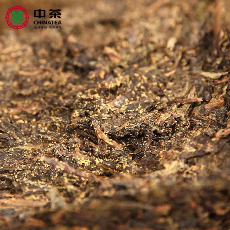 HelloYoungTea Hunan Anhua Golden Flower Dark Brick Tea Fu Zhuan Dark Tea Fu Brick Tea 760g