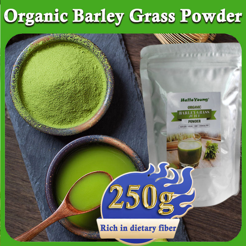 HelloYoung Barley Grass Powder original Easy to drink Pure Organic Barley Juice Non-GMO, Finely Ground Whole Dried Young Leaves, Pure, Kosher Main image
