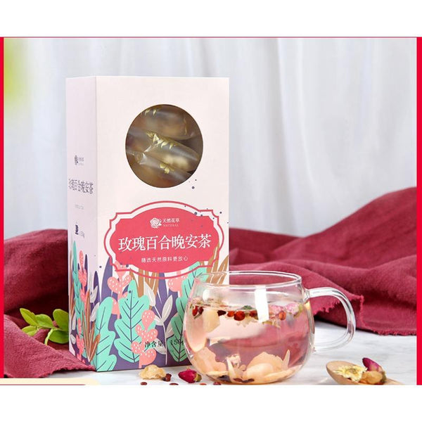 HelloYoungTea Rose Lily Good Night Tea Date Palm and Chrysanthemum Combination Sleep Tea Flower Tea