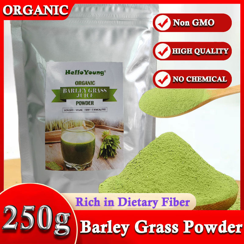 HelloYoung Barley grass official store Organic Barley Grass Powder original 250g Juice Powder Chlorophyll & Trace Minerals No Maltodextrin & Sugar Main image