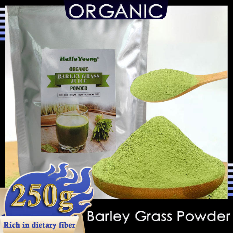 HelloYoung Barley Grass Powder Original 100% healthy Pure Organic Barley Non-GMO, Finely Ground Whole Dried Young Leaves, Pure, Kosher Main image