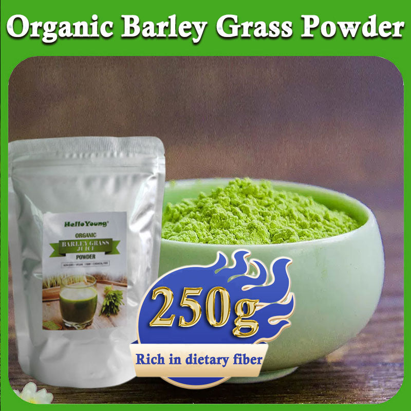 HelloYoung Unsweetened Premium Organic Barley Grass Powder 250g Pure&Natural I Nutritionally Complete I Mix into Smoothie or Juice Main image