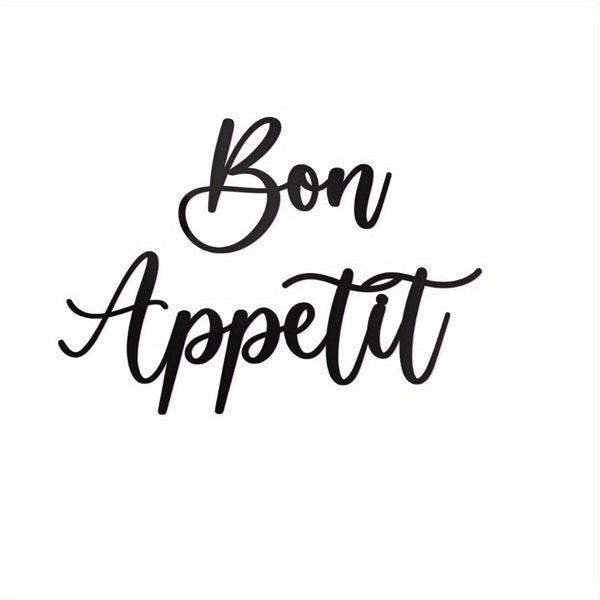 CIFbuy™ 1pc Metal Wall Decor - Farmhouse Modern "Bon Appetit" Art, Large Cute Hanging Kitchen Sign as Stylish Room/Wall Decoration & Decorative Ornament, Adds Rustic Charm & Culinary Spirit to Kitchen, Iron Wall Sculptures.