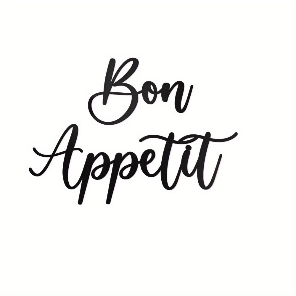 CIFbuy™ 1pc Metal Wall Decor - Farmhouse Modern "Bon Appetit" Art, Large Cute Hanging Kitchen Sign as Stylish Room/Wall Decoration & Decorative Ornament, Adds Rustic Charm & Culinary Spirit to Kitchen, Iron Wall Sculptures.