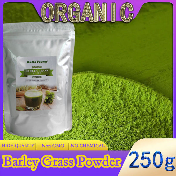HelloYoung Organic Barley Grass Powder original 250g barley grass official store  Vitamin C, & Vitamin E – Non-GMO Gluten-Free Soy-Free Vegan