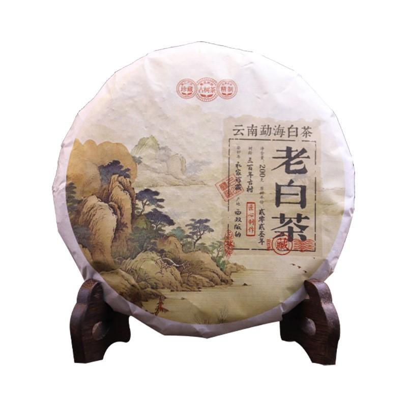 200g 2023 White Tea Cake Menghai Tea Yunnan Pu'er Tea Aged White Tea Sweet 200克 2023年白茶饼 勐海茶 云南普洱茶 陈年白茶 甘甜