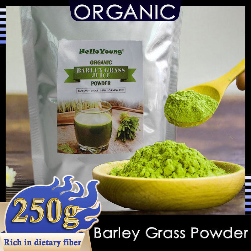 HelloYoung Barley Grass Powder Original 100% healthy Pure Organic Barley Natural Pure Barley Grass Low Sugar Body Detoxification