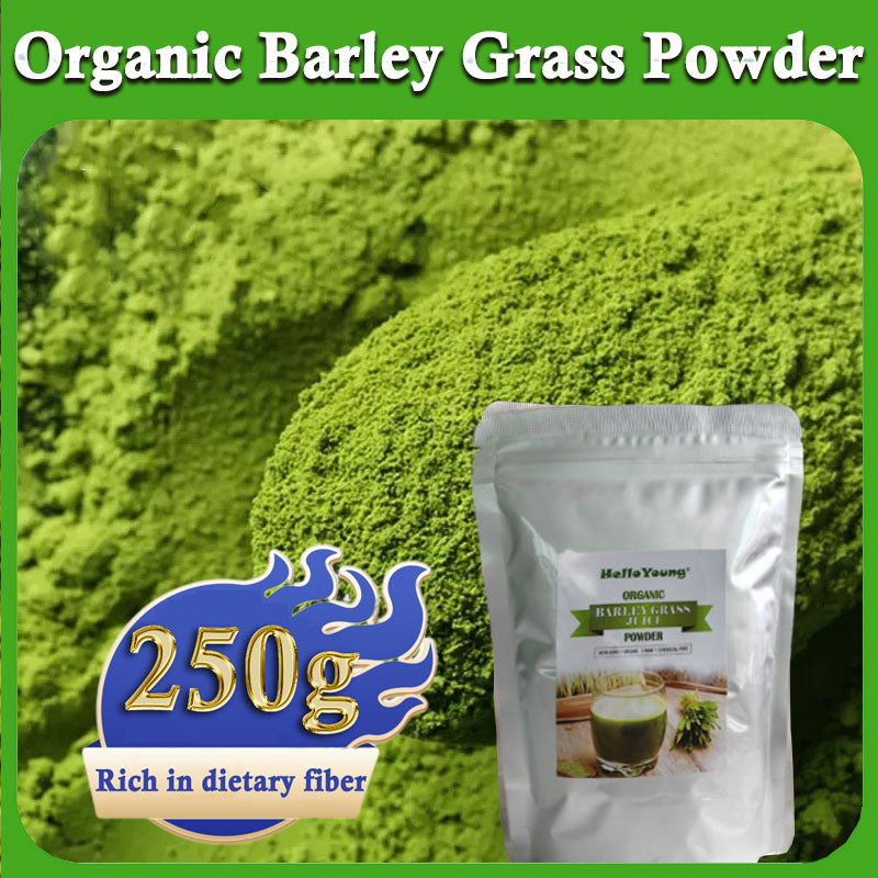 HelloYoung Unsweetened Premium Organic Barley Grass Powder 250g Non-GMO Gluten-Free Soy-Free Vegan & Paleo – Daily Greens Booster Main image