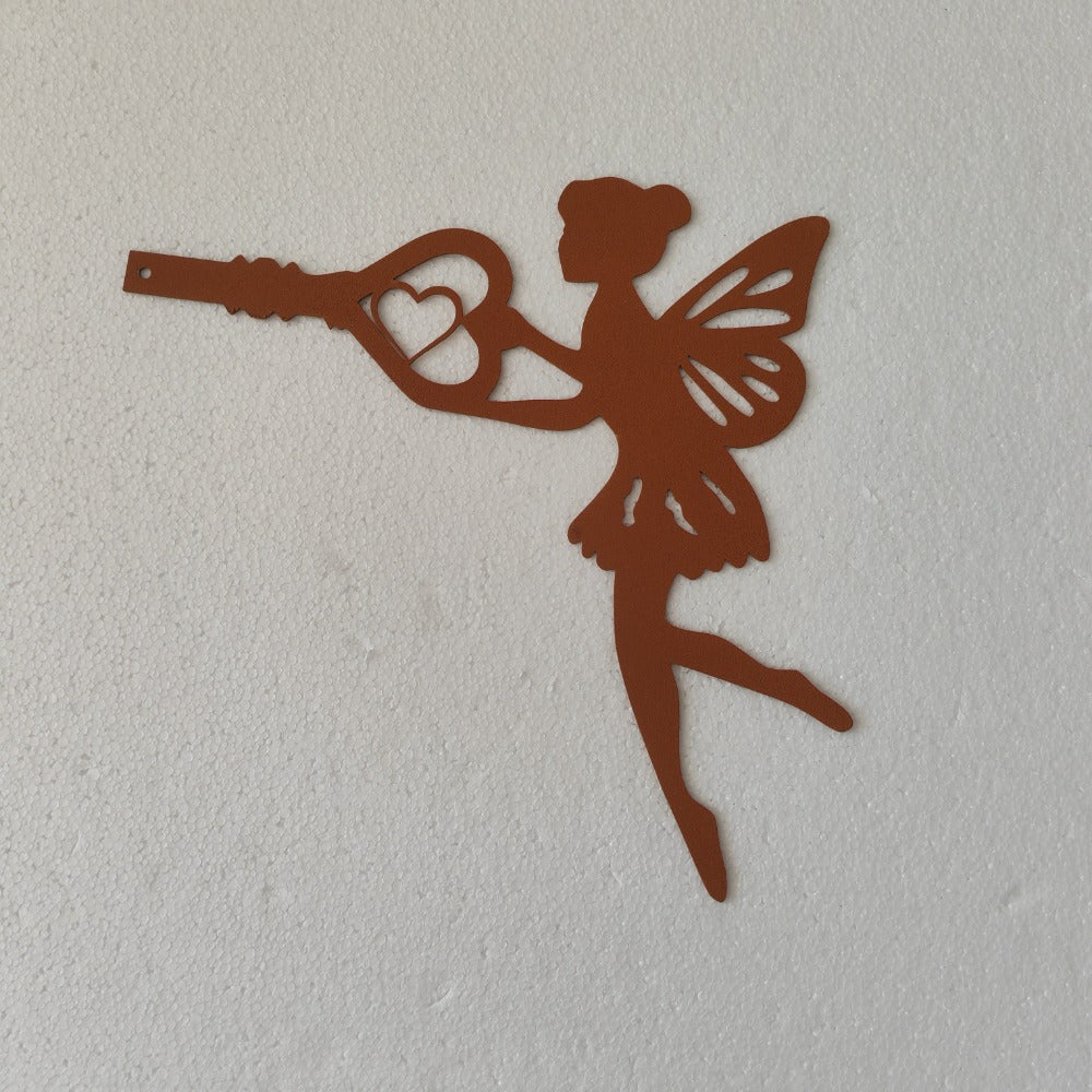 CIFbuy™ 1pc Angel on Branch Metal Iron Silhouette - Sophisticated Metal Wall Art to Adorn Home in Style, Angel on Branch Design Creates Tranquility & Spiritual Grace, Making Space Special, Wall Sculptures, Sturdy Iron Craft, Collectible Figurines.