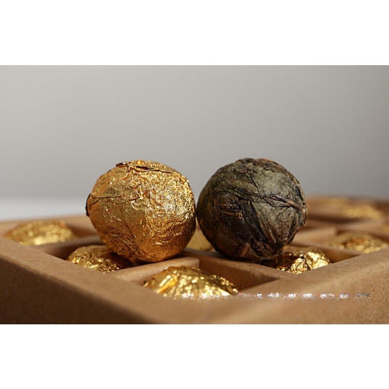 HelloYoungTea Yunnan Pu'er Tea 18 Old Banzhang Ancient Tree Gold Leaf Raw Tea Dragon Pearl