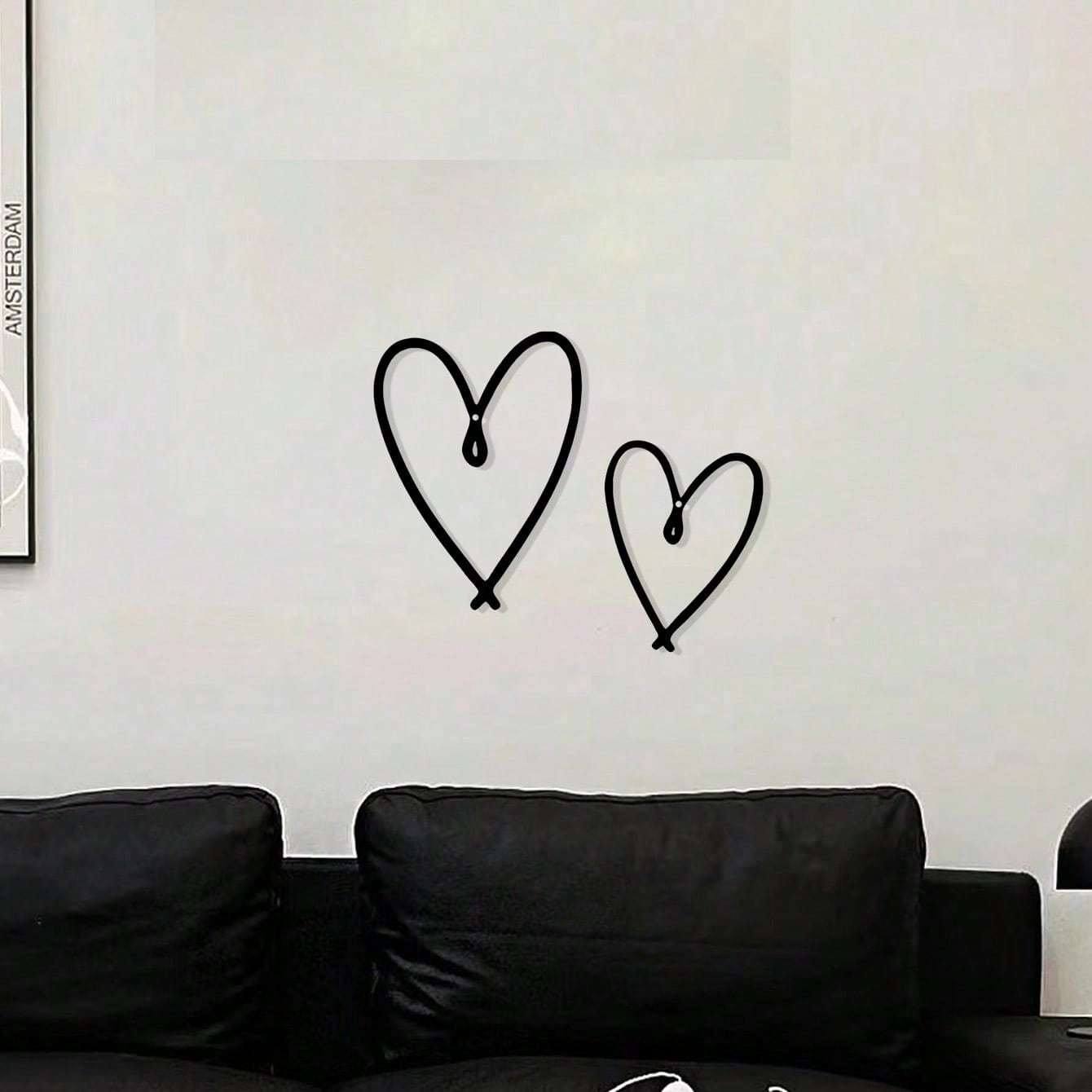 HELLOYOUNG 2pcs/ Set Unique Personalized Heart Shape Metal Wall Sign with Chic Aesthetic Design, Perfect Valentine's Day Gift, Suitable for Home, Living Room, Office, Bar, Kitchen & Coffee Shop Decor, Ideal for New Year & Birthday Celebrations