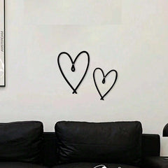 HELLOYOUNG 2pcs/ Set Unique Personalized Heart Shape Metal Wall Sign with Chic Aesthetic Design, Perfect Valentine's Day Gift, Suitable for Home, Living Room, Office, Bar, Kitchen & Coffee Shop Decor, Ideal for New Year & Birthday Celebrations