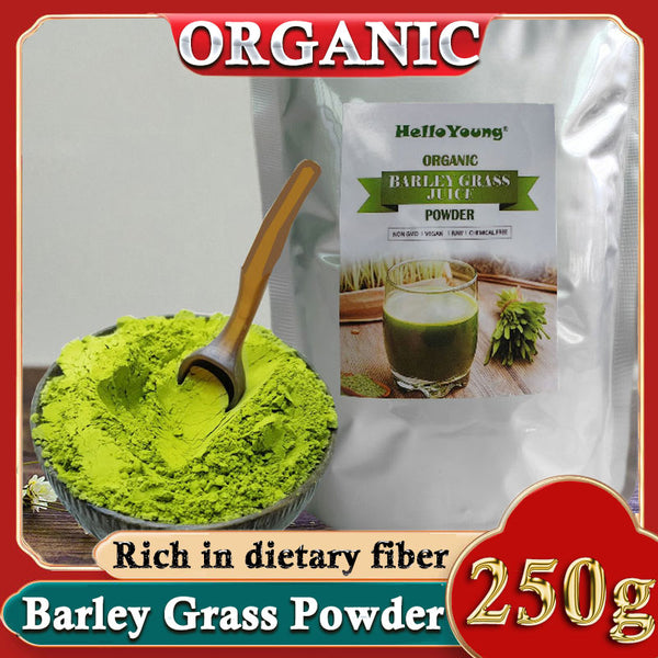 HelloYoung HelloYoung Organic Wheatgrass Juice Powder Chlorophyll & Trace Minerals No Maltodextrin & Sugar 100% Natural Pure Barley Grass