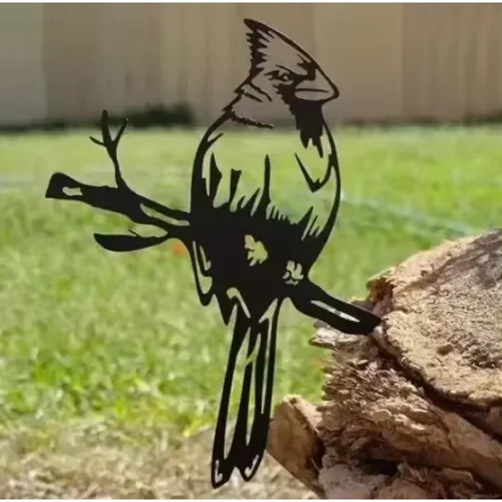HELLOYOUNG Gorgeous Metal Bird Tree Yard Decoration - Steel Art Garden Sculptures with Charming Metal Crows & Owls, Perfect Outdoor Ornament to Decorate Backyard, Rustic Bird Tree Art for Lawn & Garden Enhancement