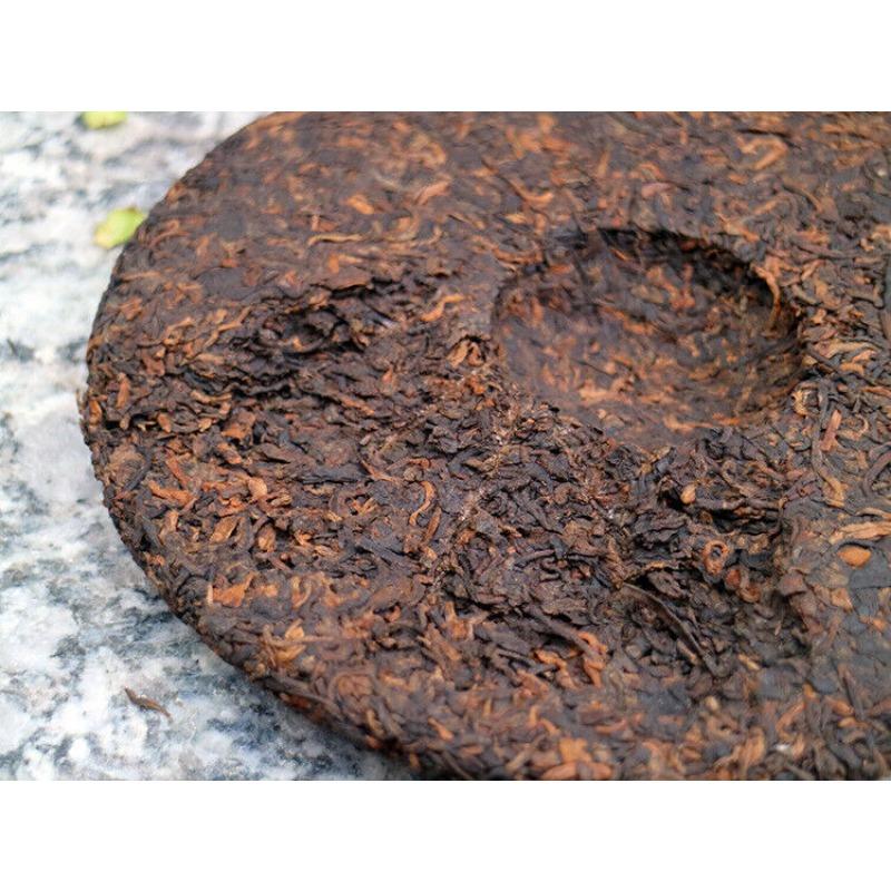 HelloYoungTea 357g Tianmen Mountain High-stem Ancient Tree Ripe Pu'er Tea Fragrant and Mellow