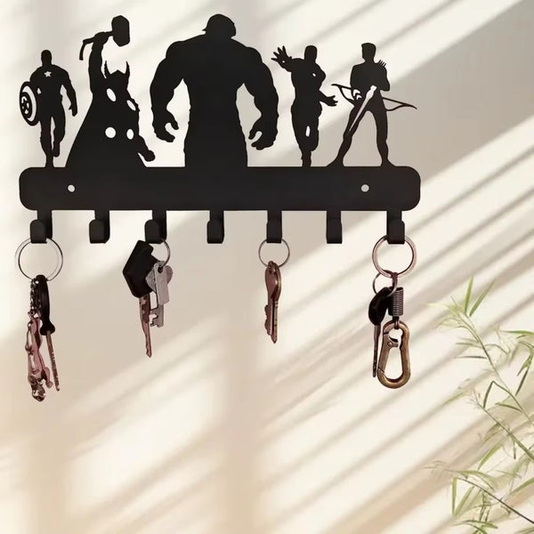 7 Hook Metal Key Holder Wall Mounted Organizer Stylish Towel Hooks That Suit Kitchen and Home Deliver Ultimate Convenience.Wall Sculptures