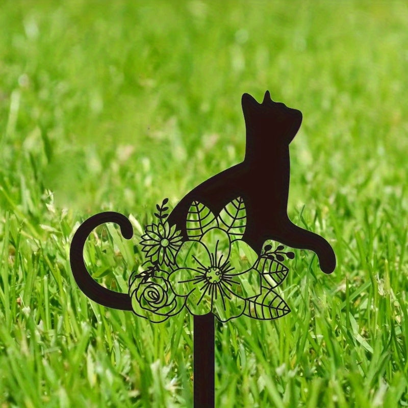 "Cat Memorial Stake | Metal Pet Grave Marker with Sympathy Sign - Ideal Loss Gift & Garden Remembrance Decor".Garden Stakes