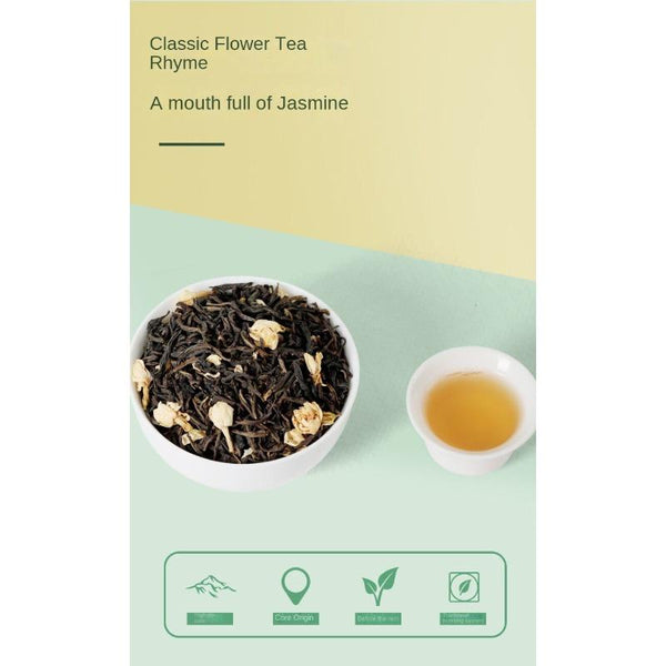 HelloYoungTea Jasmine Tea, Aromatic Canned Loose Green Tea Herbal Tea Half Cat Gift Box Bag 茉莉花茶，浓香罐装散装绿茶／花草茶，半斤礼盒袋装