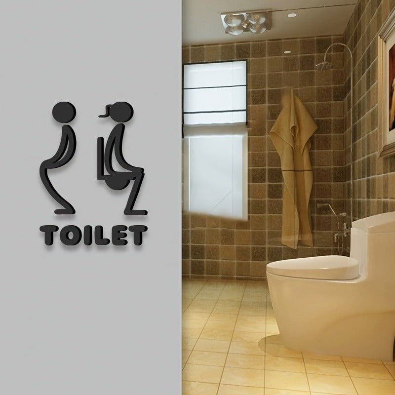 Uncover The Diverse Allure of A Black Floating Decor Piece. It's Perfectly Suited As A Toilet Symbol and For Beautifying The Bathroom Doors in Apartments.Decorative Sign