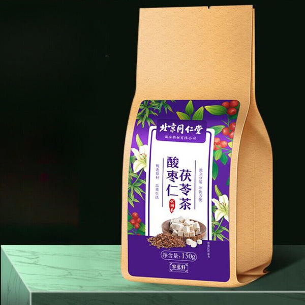 Tongrentang Fu Ling Suan Zao Ren Cha Fulingsuanzaorencha北京同仁堂茯苓酸枣仁茶助眠安神助眠150g