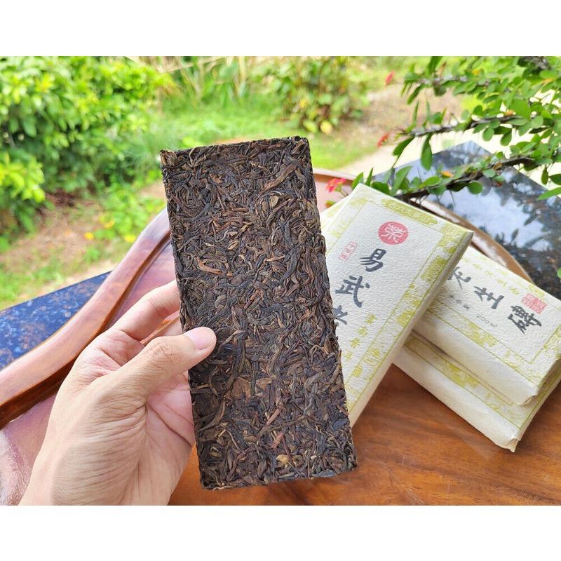 HelloYoungTea 200g YunNan Pu'er Old Tea Brick Tea Yiwu Old Raw Tea Aged Pu'er Raw Tea Brick
