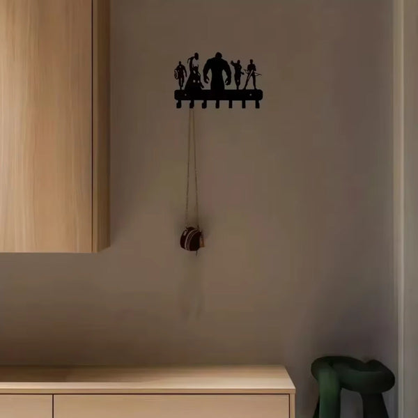 7 Hook Metal Key Holder Wall Mounted Organizer Stylish Towel Hooks That Suit Kitchen and Home Deliver Ultimate Convenience.Wall Sculptures