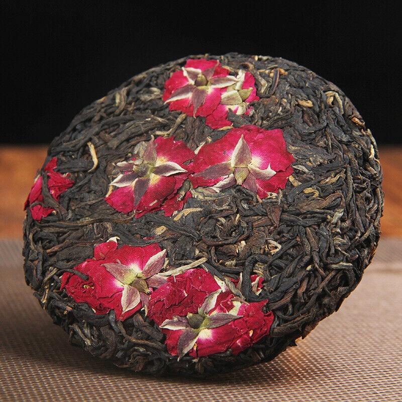 HelloYoungTea 100g Yunnan Old Tea Tree Red Rose Black Tea Fengqing Dian Hong Rose Tea Cake