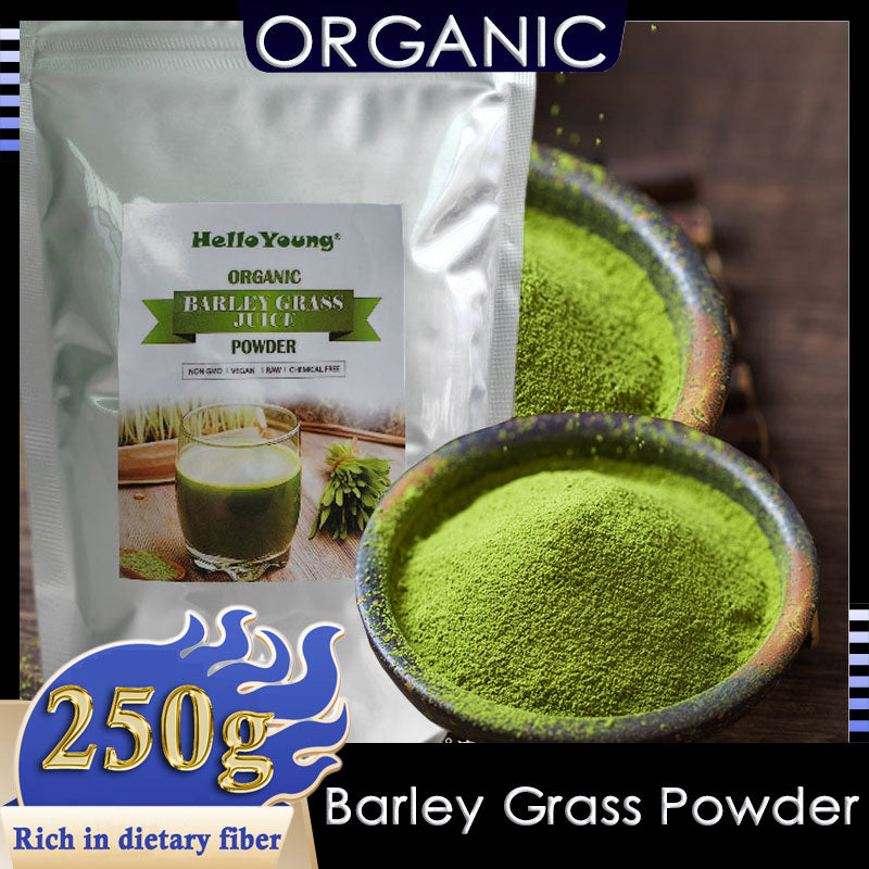 HelloYoung Barley Grass Powder Original 100% healthy Pure Organic Barley Support Immune System and Digestion, Vegan