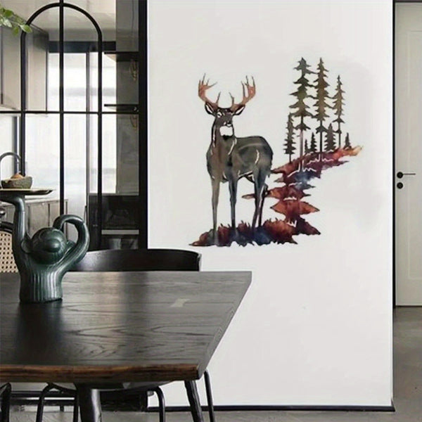 White-Tailed Deer Iron Wall Art: Charming European & American Decorative Craft for Home.Wall Sculptures