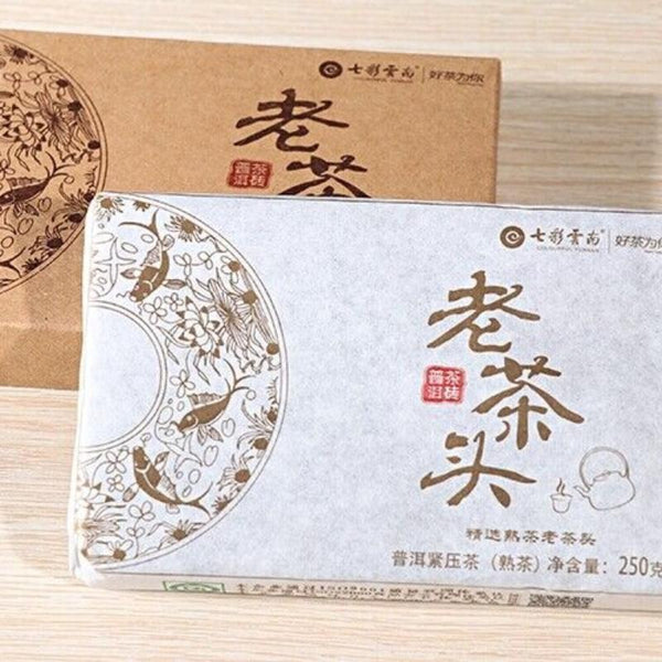 2017 Colourful Yunnan Menghai Lao Cha Tou Nugget Shu Ripe Pu Erh Puer Brick 250g