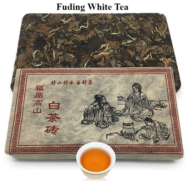 HelloYoungTea 350g Fuding White Tea Shoumei Tea Brick Old White Tea Brick Alpine Panxi