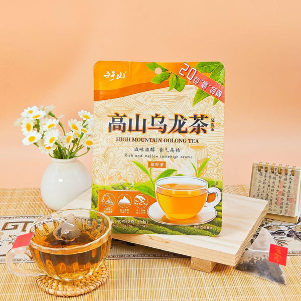 HelloYoungTea Oolong Tea High Mountain Whole Leaf Pyramid Tea Bags Natural Flavor