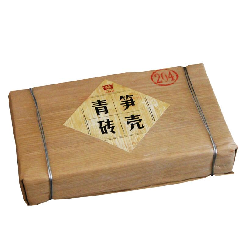 HelloYoungTea SUN KE QING ZHUANG * 2012 TAETEA Menghai Dayi Pu'er Puer Tea Brick 250g Raw 201 笋壳青装 · 2012年大益勐海大益普洱砖茶 250克 生茶 201批