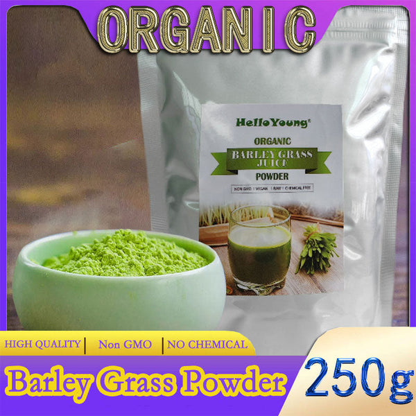 HelloYoung barley powder pure organic Organic Barley Grass Powder original 250g barley grass official store Non-GMO, Finely Ground Whole Dried Young Leaves