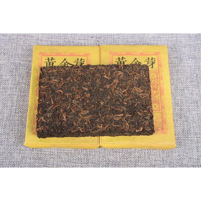 HelloYoungTea Yunnan Pu'er Ripe Tea Golden Bud Ripe Tea Brick 250g