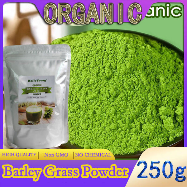 HelloYoung Organic Barley Grass Powder original 250g barley grass official store pure organic barley Rich in Immune Vitamin, Fibers, Minerals, Antioxidants and Protein