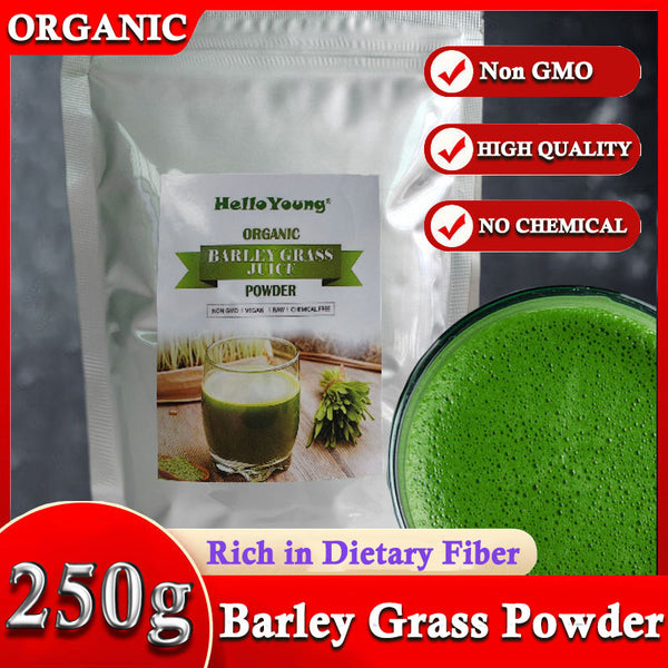 HelloYoung Organic Barley Grass Juice Powder Super Greens Powder Contains Iron Vitamin C, & Vitamin E – Non-GMO Gluten-Free Soy-Free Vegan