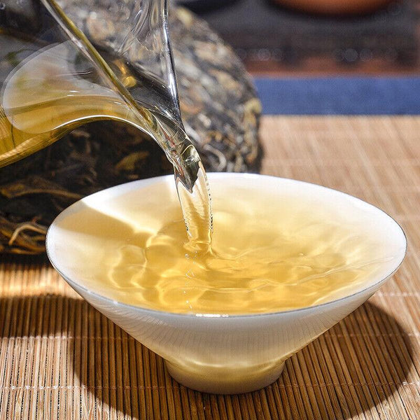 HelloYoungTea 2008 Menghai Ban Zhang King Puer Tea 357g Banzhang Pu'er Raw Pu-erh Cake Sheng
