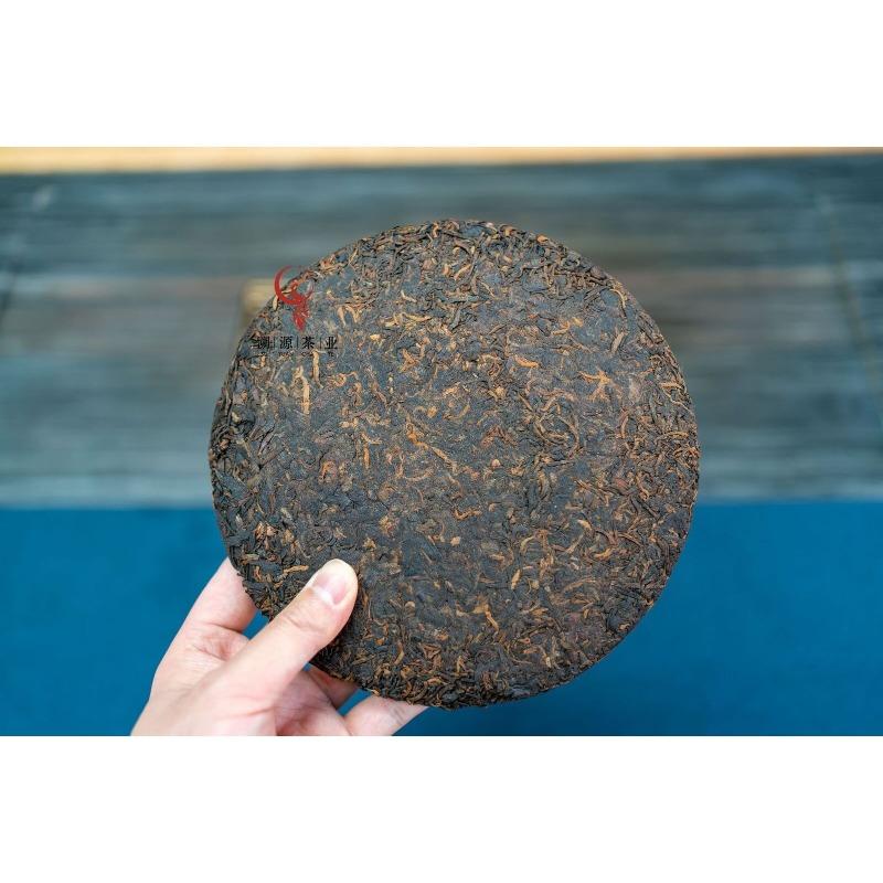 HelloYoungTea 357g Yunnan Banzhang Dragon Cake Shongyuantang Puerh Ripe Tea Aged Cake Tea